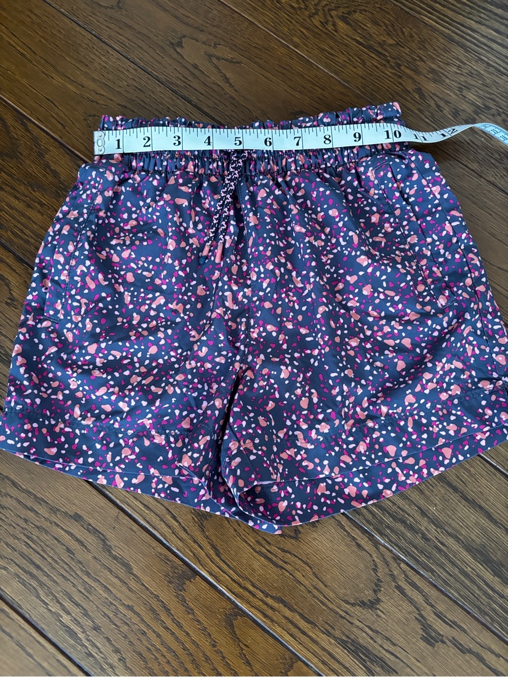Girls grey, pink, orange splatter Elastic Waist Shorts